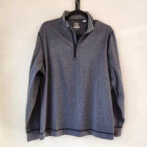 Cutter & Buck CB DryTec Grey Quarter Zip Pullover Sweatshirt Top Men's M